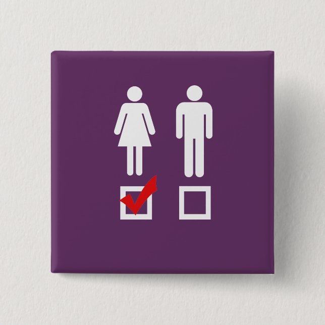 Badge Carré 5 Cm J'aime les filles (Devant)