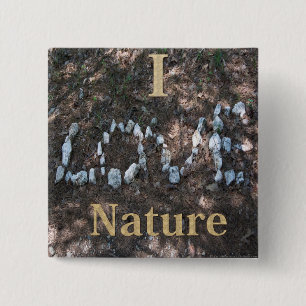 Badge Carré 5 Cm J'aime les vêtements et les cadeaux de la nature