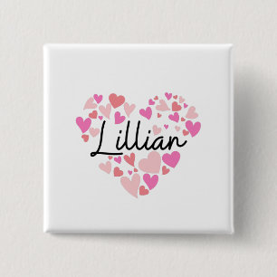 Badge Carré 5 Cm J'aime Lillian