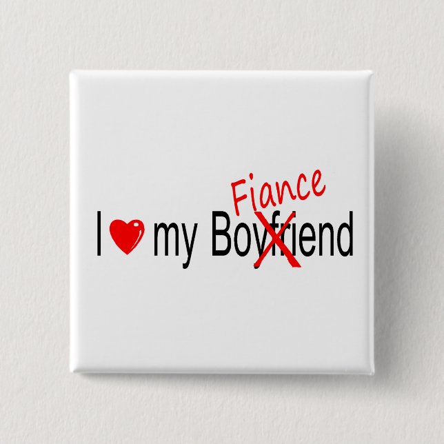 Badge Carré 5 Cm J'Aime Ma Fiance (Devant)