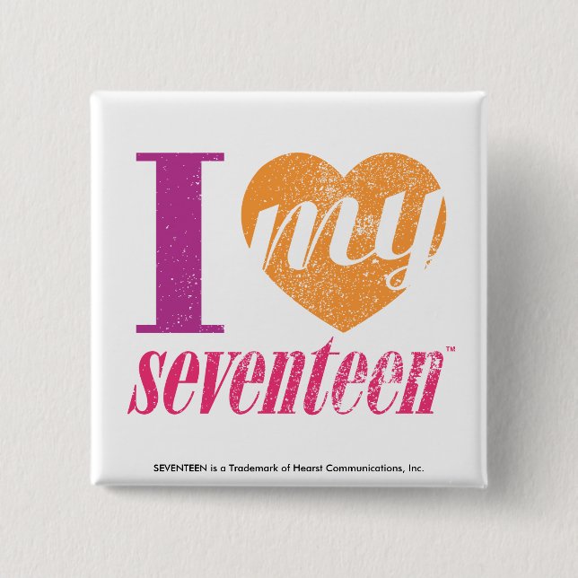 Badge Carré 5 Cm J'aime ma orange 17 (Devant)