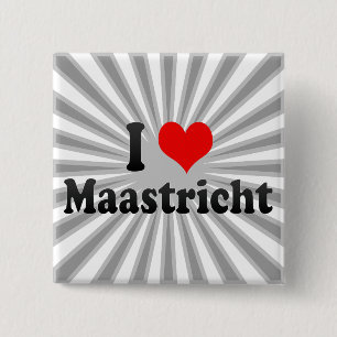 Badge Carré 5 Cm J'aime Maastricht, Pays-Bas