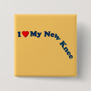 Badge Carré 5 Cm J'aime mon nouveau genou
