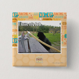 Badge Carré 5 Cm J'aime mon travail