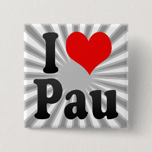 Badge Carré 5 Cm J'aime Pau, France
