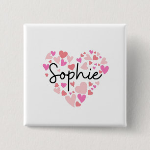 Badge Carré 5 Cm J'aime Sophie