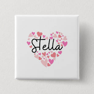 Badge Carré 5 Cm J'aime Stella