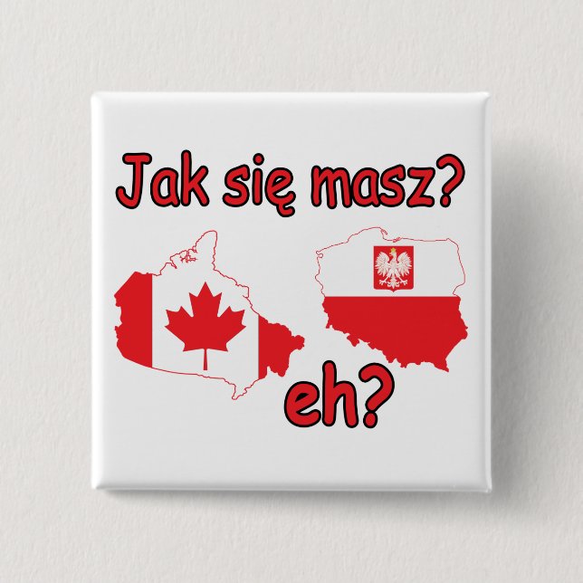 Badge Carré 5 Cm Jak Sie Masz ? (Devant)