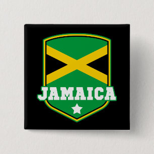 Badge Carré 5 Cm Jamaican Flag Emblem Jamaica