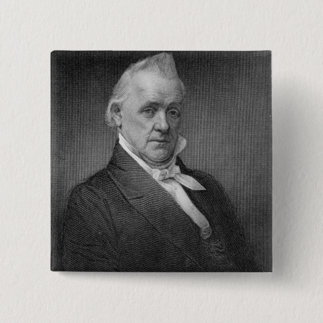 Badge Carré 5 Cm James Buchanan, gravé par Henry Bryan Hall (1800 (Devant)