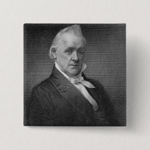 Badge Carré 5 Cm James Buchanan, gravé par Henry Bryan Hall (1800