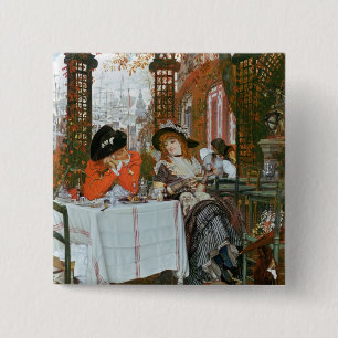 Badge Carré 5 Cm James Jacques Joseph Tissot   un déjeuner
