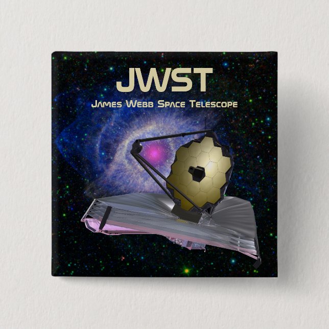 Badge Carré 5 Cm James Webb Télescope spatial JWST (Devant)