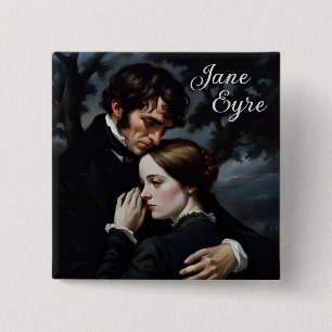 Badge Carré 5 Cm Jane Eyre romantique et Edward Rochester