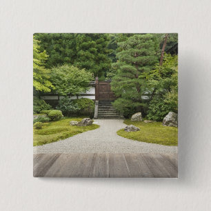 Badge Carré 5 Cm Japon, Kyoto, jardin du temple Sennyuji