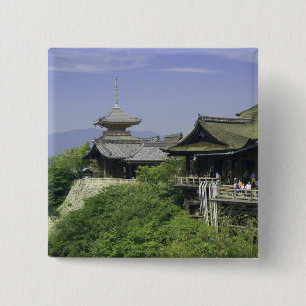 Badge Carré 5 Cm Japon, Kyoto, La vue depuis le temple Kiyomizu
