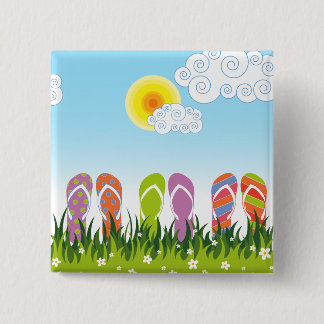 Badge Carré 5 Cm Jardin coloré d'amusement de bascules