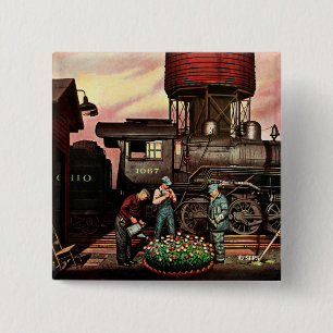 Badge Carré 5 Cm Jardin d'agrément de yard de train par Stevan