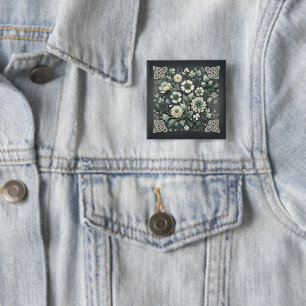 Badge Carré 5 Cm Jardin de nœuds de trèfle chuchoté
