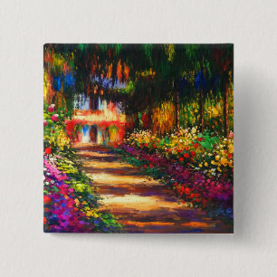 Badge Carré 5 Cm Jardin du Monet à Giverny