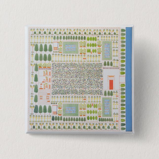 Badge Carré 5 Cm Jardin d'un haut honorable égyptien, de (Devant)