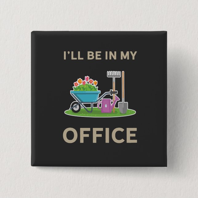 Badge Carré 5 Cm Jardinage (Devant)