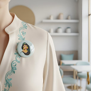 Badge Carré 5 Cm Jasmine Bouton