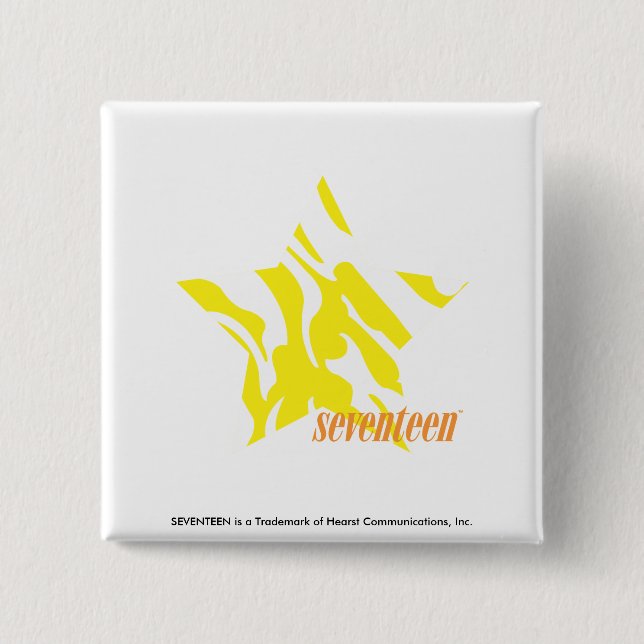 Badge Carré 5 Cm Jaune 3 de zèbre (Devant)