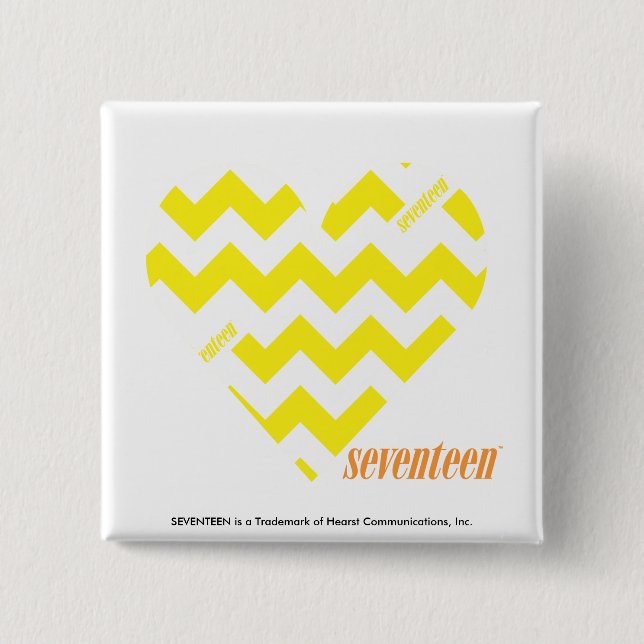 Badge Carré 5 Cm Jaune 4 de zigzag (Devant)