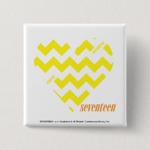 Badge Carré 5 Cm Jaune 4 de zigzag