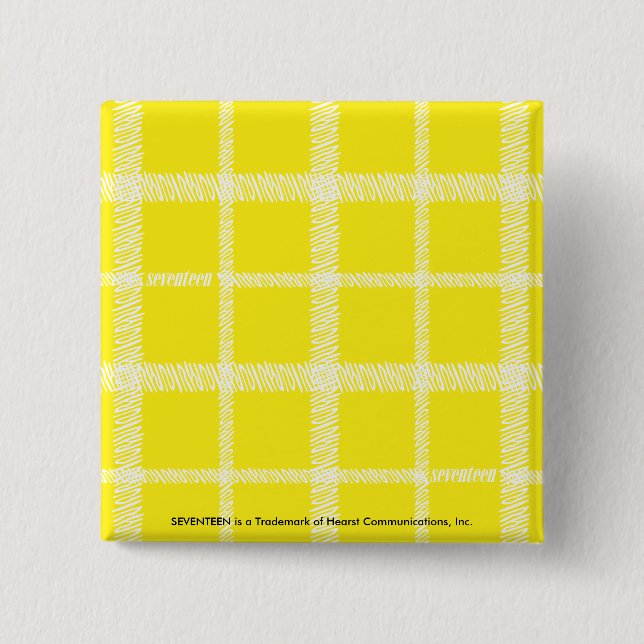 Badge Carré 5 Cm Jaune de plaid (Devant)