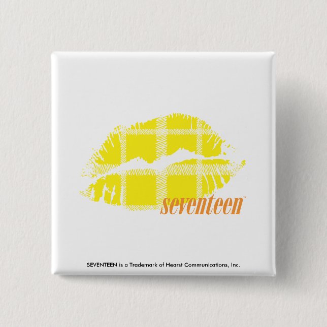 Badge Carré 5 Cm Jaune de plaid (Devant)