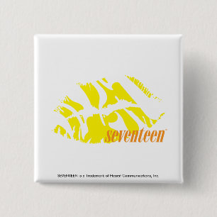 Badge Carré 5 Cm Jaune de zèbre