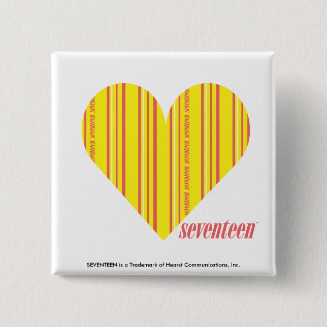 Badge Carré 5 Cm Jaune mince 3 de rayures (Devant)