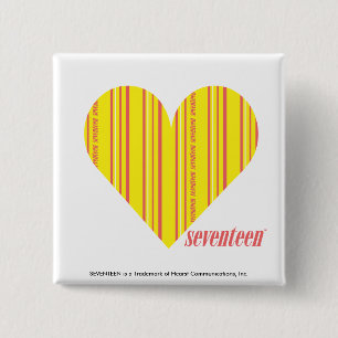 Badge Carré 5 Cm Jaune mince 3 de rayures