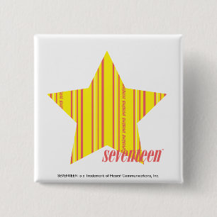 Badge Carré 5 Cm Jaune mince 4 de rayures