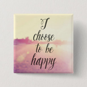Badge Carré 5 Cm Je choisis d'être heureux