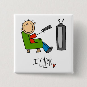 Badge Carré 5 Cm Je clique sur les T-shirts et cadeaux de TV Addict