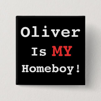 Badge Carré 5 Cm Je Coeur Oliver !