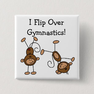 Badge Carré 5 Cm Je fais des flips de gymnastique