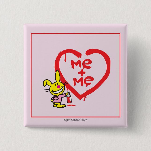 Badge Carré 5 Cm Je + Je (Devant)