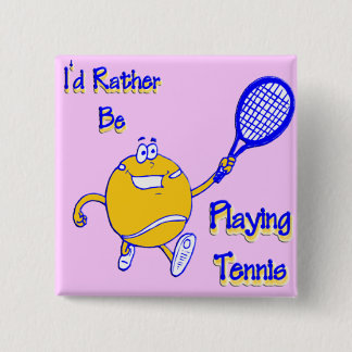 Badge Carré 5 Cm Je jouerais plutôt au tennis