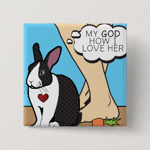 BADGE CARRÉ 5 CM JE L'AIME