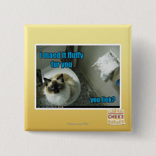 Badge Carré 5 Cm Je maed le fourrure pelucheuse vous