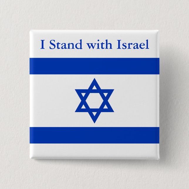 Badge Carré 5 Cm Je me tiens avec l'Israël (Devant)