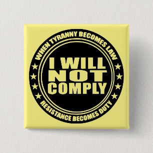 Badge Carré 5 Cm Je Ne Respecterai Pas #USAPatriotGraphics ©