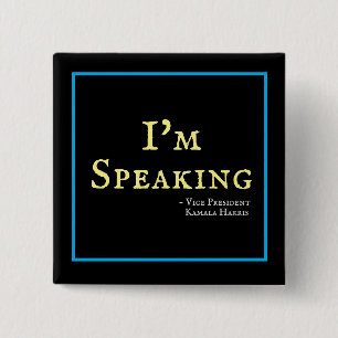 Badge Carré 5 Cm Je PARLE Kamala Harris 2024