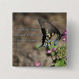 Badge Carré 5 Cm Je peux faire tout le bouton de photo de papillon