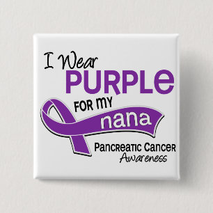 Badge Carré 5 Cm Je porte le Cancer pancréatique de Nana du pourpr