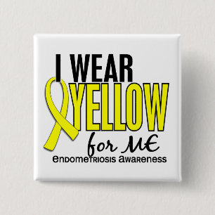 Badge Carré 5 Cm Je porte le jaune pour moi l'endométriose 10